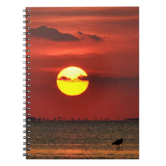 Big Sunset on Water Padre Journal Notebook Notizblock (Vorderseite)
