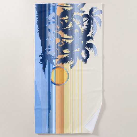 Big Sunset Strip Hawaiian Surfer - Blau Strandtuch (Vorderseite)