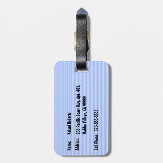 Big Sunset Strip Hawaiian Surfer Gepäckanhänger (Rückseite vertikal)