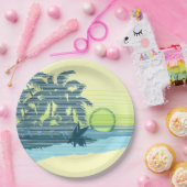 Big Sunset Strip Hawaiian Surfer Pappteller (Party)