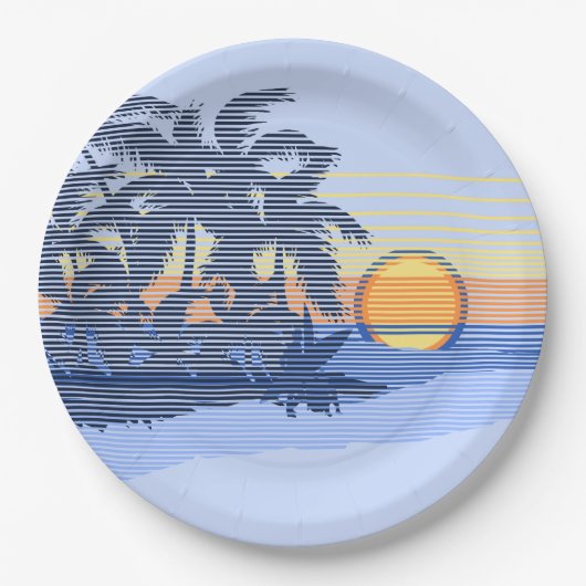 Big Sunset Strip Hawaiian Surfer Pappteller (Vorderseite)