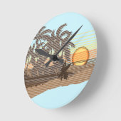 Big Sunset Strip Hawaiian Wall Uhren (Winkel)