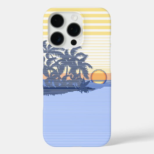 Big Sunset Stripe Hawaiian Blue Case-Mate iPhone Hülle (Rückseite)