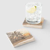 Big Sunset Stripe Hawaiian Tiki Bar Untersetzer (Seitenansicht)