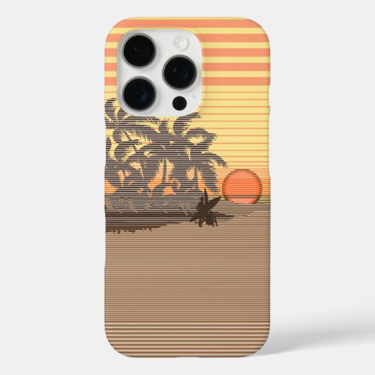 Big Sunset Stripe Hawaiian Yellow Case-Mate iPhone Hülle (Rückseite)