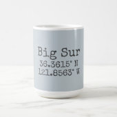 Big Sur Breite & Länge Kaffeetasse (Mittel)