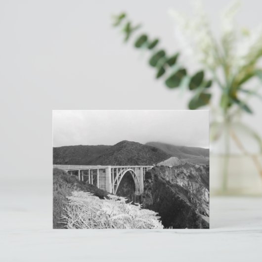 Big Sur Bridge Postcard Black & White Postkarte (Stehend Vorderseite)