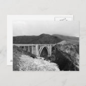 Big Sur Bridge Postcard Black & White Postkarte (Vorne/Hinten)