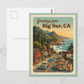 Big Sur CA Grüße Retro Küstenstraße Postkarte (Vorne/Hinten)