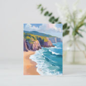 Big Sur, California Aquarellbilder Postkarte (Stehend Vorderseite)