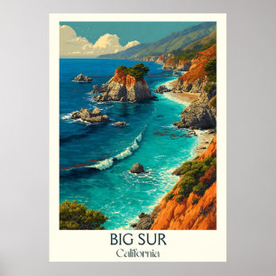 Big Sur California Art Print   Küstenlandschaft Poster