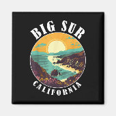 Big Sur California Beach Central Retro Forest Camp Magnet (Vorne)