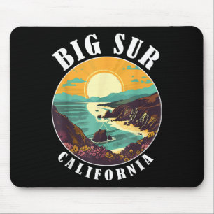 Big Sur California Beach Central Retro Forest Camp Mousepad