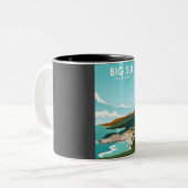 Big Sur California Beach Coast Ocean Travel Poster Zweifarbige Tasse (Vorderseite Links)