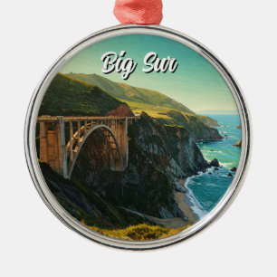 Big Sur California Bixby Bridge Travel Ornament Aus Metall