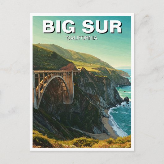 Big Sur California Bixby Bridge Travel Postkarte (Vorderseite)