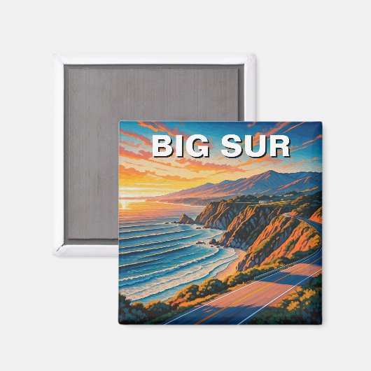 Big Sur California Central Coast Travel Sunset Magnet (Vorderseite/Rückseite)