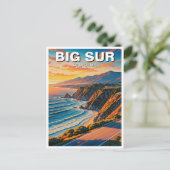 Big Sur California Central Coast Travel Sunset Postkarte (Stehend Vorderseite)