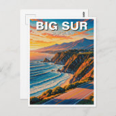 Big Sur California Central Coast Travel Sunset Postkarte (Vorne/Hinten)