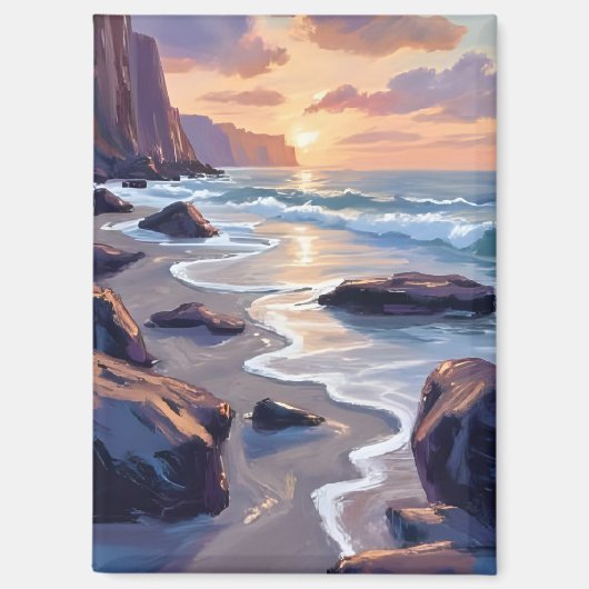 Big Sur, California Coast Painting Magnet (Vorderseite)
