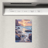 Big Sur, California Coast Painting Magnet (In Situ (Geschirrspüler))