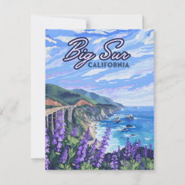 Big Sur California Coastline Retro West Coast Card