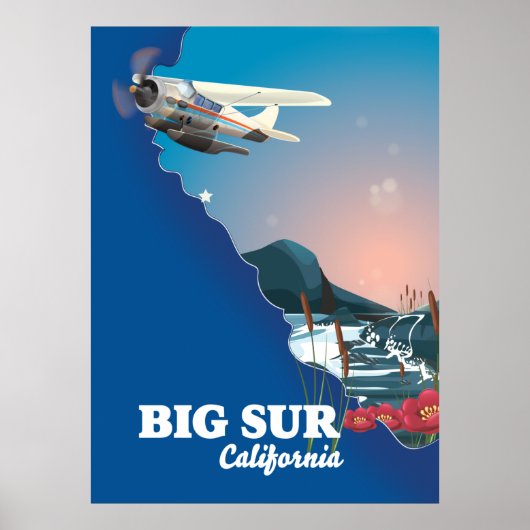 Big Sur California-Karte Poster (Vorne)