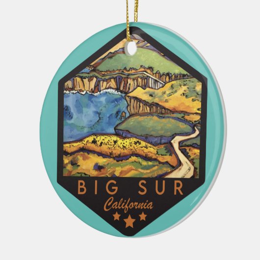Big Sur California Keramik Ornament (Links)