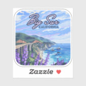 Big Sur California Küste Retro Westküste Aufkleber (Blatt)