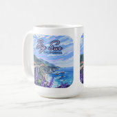 Big Sur California Küste Retro Westküste Kaffeetasse (Vorderseite Links)
