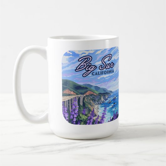 Big Sur California Küste Retro Westküste Kaffeetasse (Links)