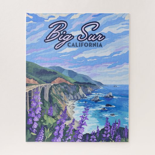 Big Sur California Küste Retro Westküste Puzzle (Vertikal)