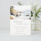 Big Sur, California Landscape Watercolor Wedding RSVP Karte (Stehend Vorderseite)