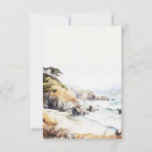 Big Sur, California Landscape Watercolor Wedding RSVP Karte (Rückseite)