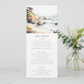 Big Sur, California Landscape Wedding Menu Card Einladung (Stehend Vorderseite)