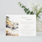 Big Sur, California Landscape Wedding Reception Begleitkarte (Stehend Vorderseite)