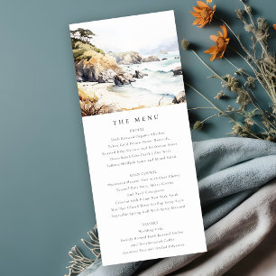 Big Sur, California Landschaft Hochzeitsmenükarte Einladung