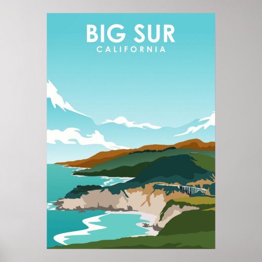 Big Sur California Nature Travel Poster (Vorne)