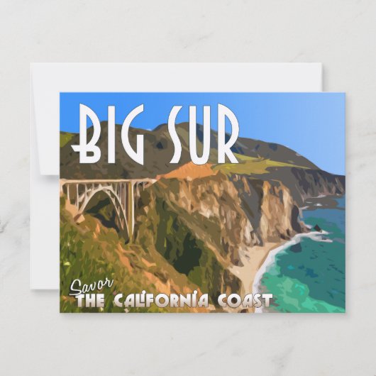 Big Sur California Pacific Coast Highway-Karte (Vorderseite)
