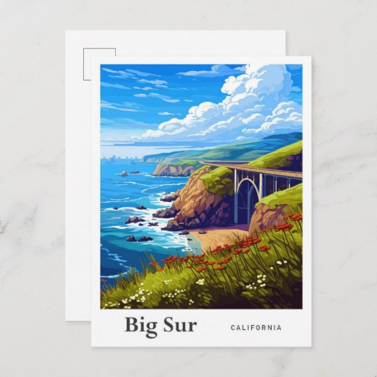 Big Sur California Postkarte (Vorne/Hinten)