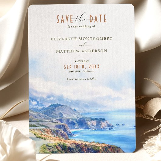 Big Sur California Save the Date Einladung