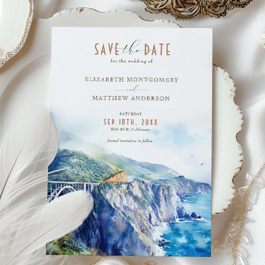Big Sur California Save the Date Einladung