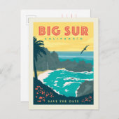 Big Sur California | Save The Date Einladungspostkarte (Vorne/Hinten)