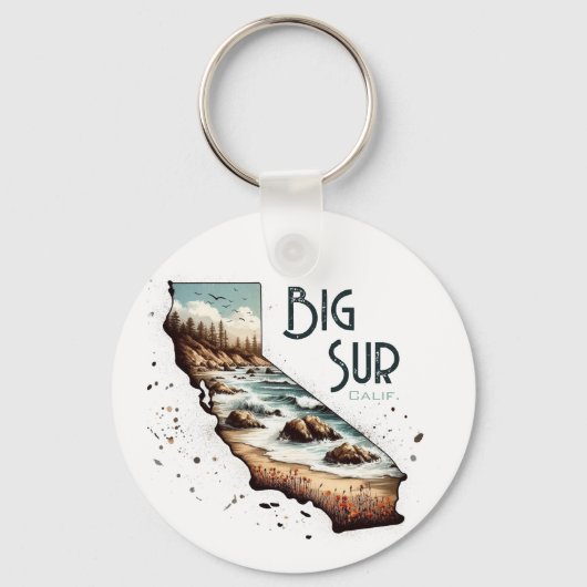 Big Sur California Souvenir-Geschenk Schlüsselanhänger (Vorderseite)