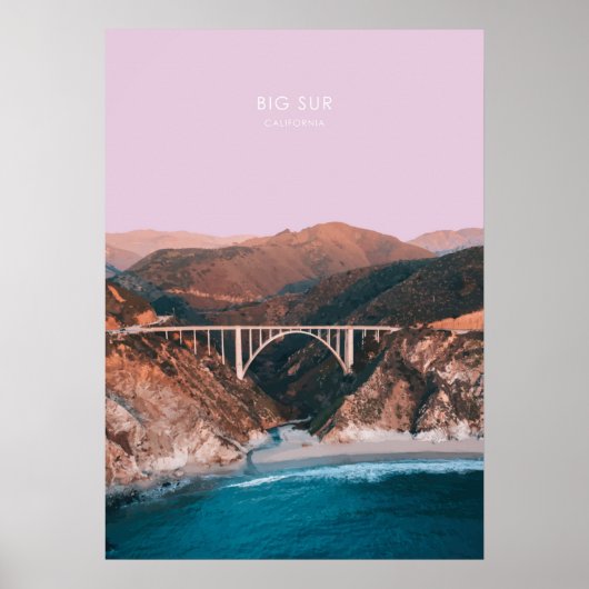 Big Sur, California Travel Artwork Poster (Vorne)