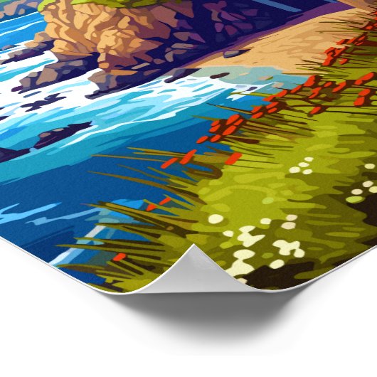 Big Sur California Vintag Poster (Ecke)