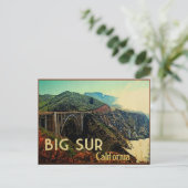 Big Sur California Vintag Postkarte (Stehend Vorderseite)