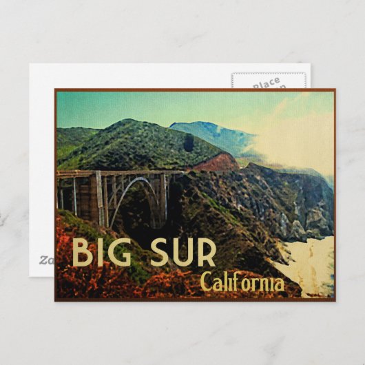 Big Sur California Vintag Postkarte (Vorne/Hinten)