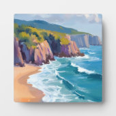 Big Sur, California Wasserfarben Ozeanmalerei Kuns Fotoplatte (Vorderseite)