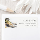 Big Sur, California Watercolor Landscape Address (Insitu)